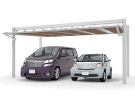 ナチュラルシルバー＋クリエモカ 2台用 57-50型 ゼブラ5スパン＋標準5スパン仕様