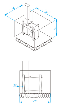 偏芯基礎部材使用の場合