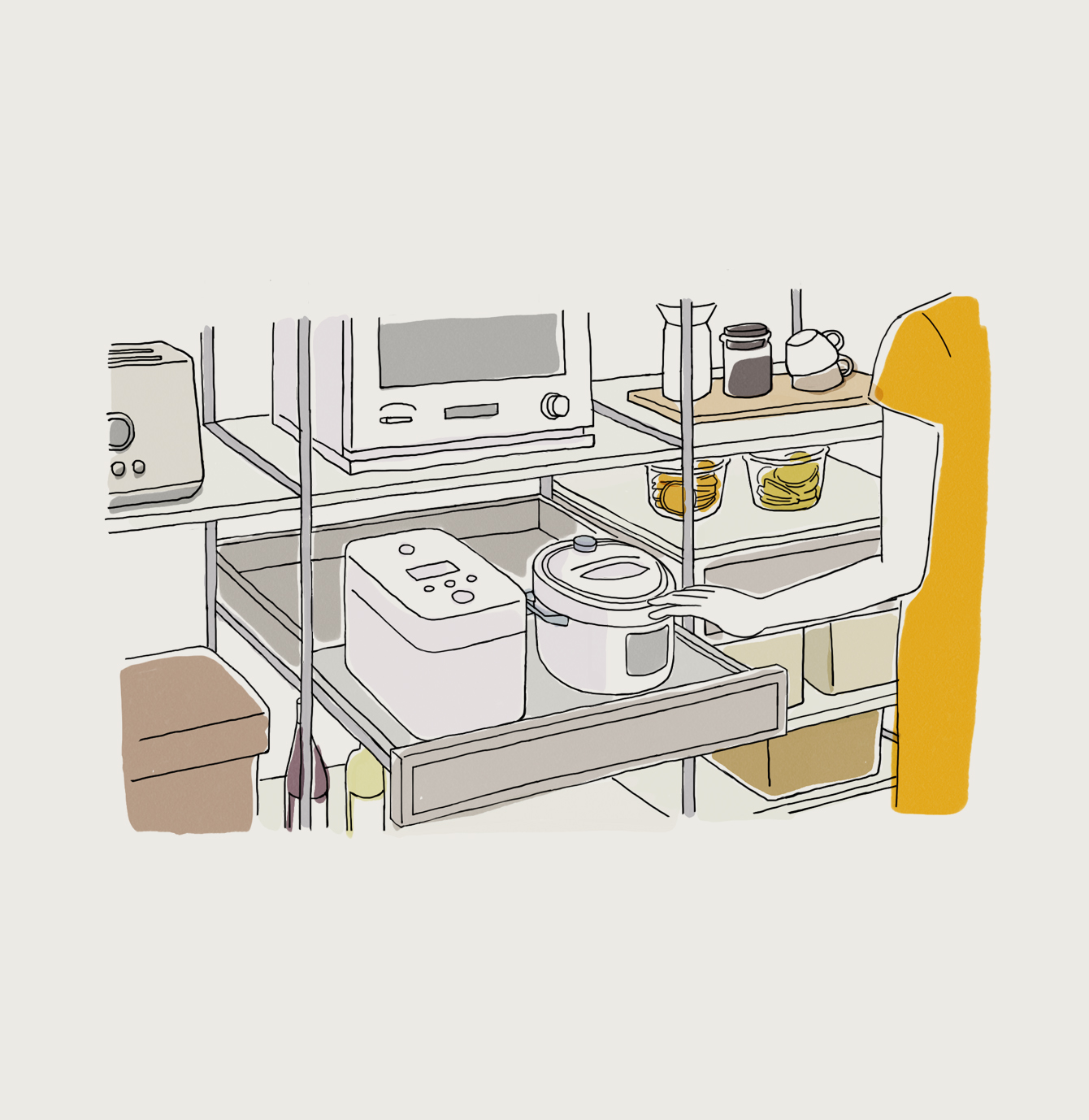 キッチン家電のレイアウトは、使いやすさで考える イメージイラスト