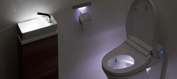 写真：夜中のトイレの様子