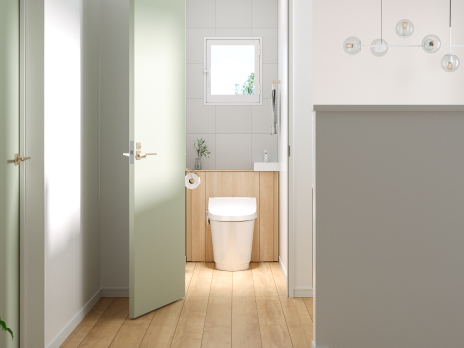 トイレ用品が隠せるキャビネット付きトイレのJフィット