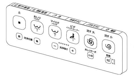 ［ノズルそうじ]を押し、「おしりノズル」と「温風乾燥ダクト」を戻す。